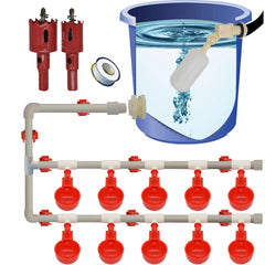 perfsign front packaging showing complete poultry waterer kit benefits easy installation
