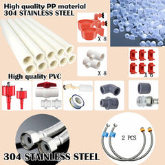perfsign pvc pipe and fittings layout showing complete components for DIY assembly