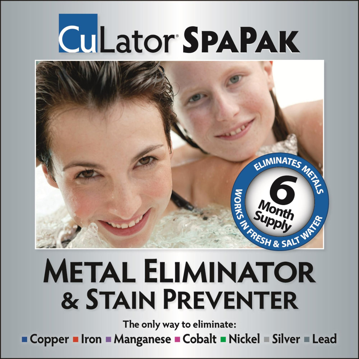 Periodic Products SpaPak front packaging showing product and benefit of metal removal
