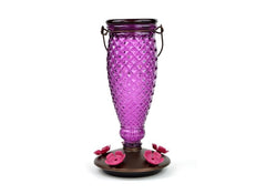 Perky-Pet front view showing elegant glass feeder and feeding ports for easy attraction