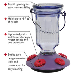 Perky-Pet top-fill opening visible for easy pouring and no-spill refilling benefit
