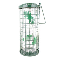 Perky-Pet front view showing eight ports and squirrel-resistant cage benefit