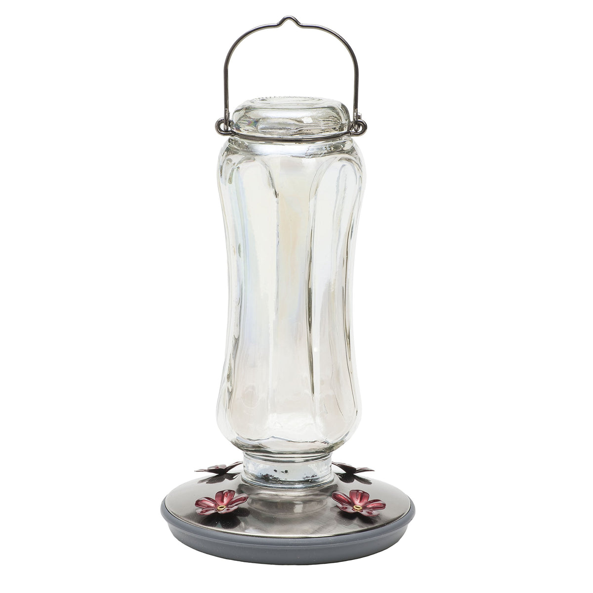 Perky-Pet front view showing starglow glass and brushed-nickel finish for curb appeal