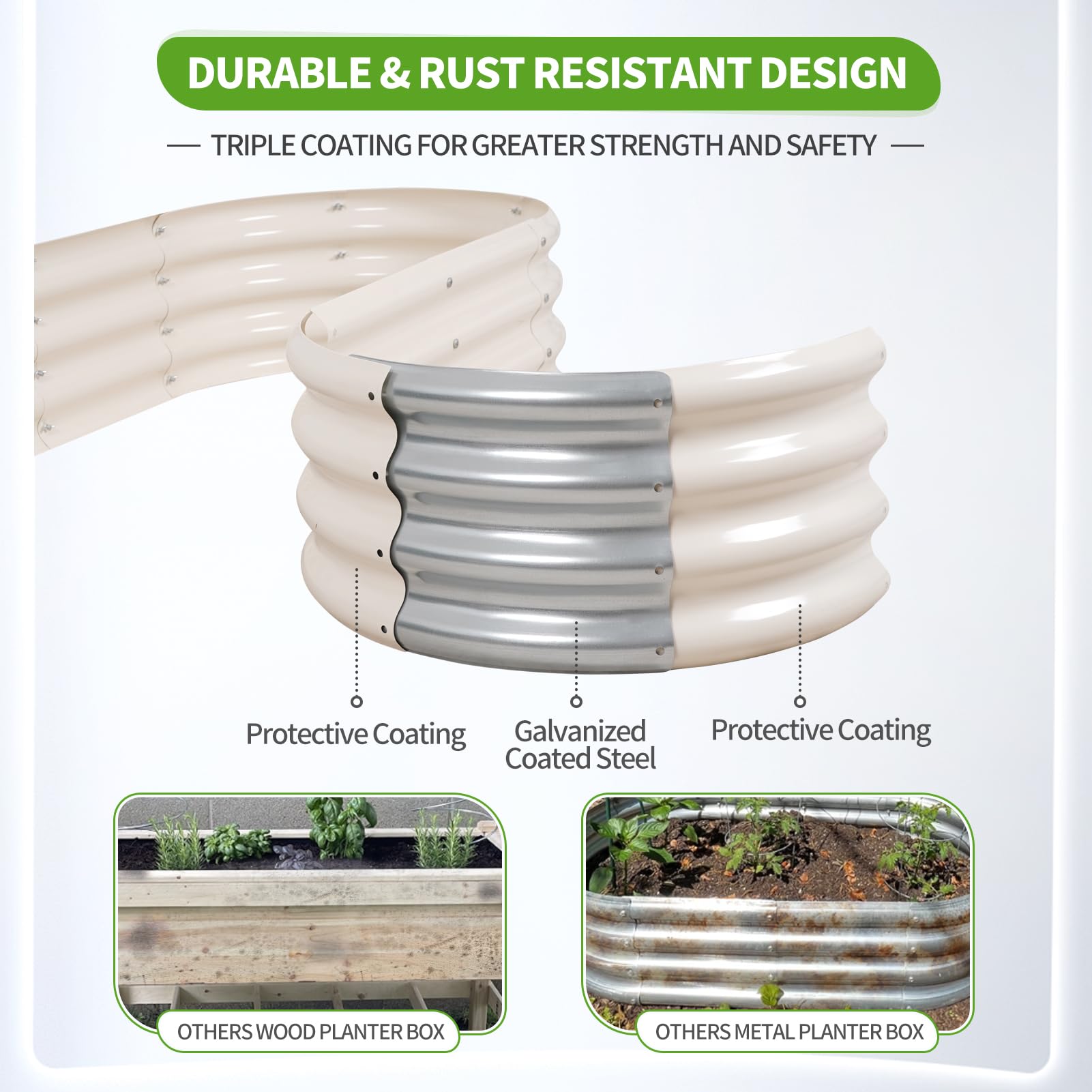 Permade assembled side view demonstrating sturdy structure and planting capacity benefit