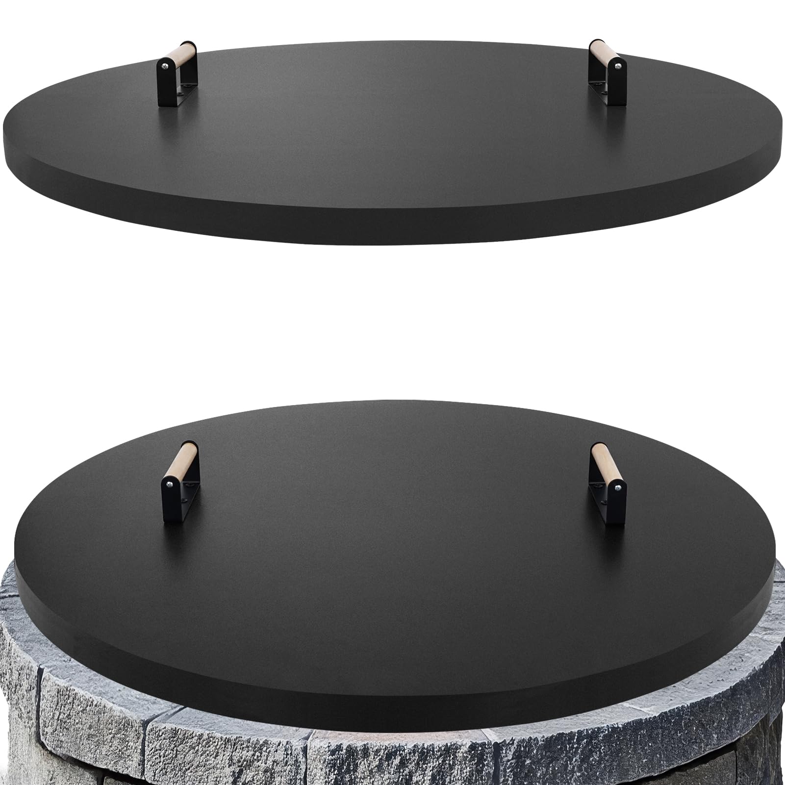 Permade front view of lid showing full coverage and weather protection benefit
