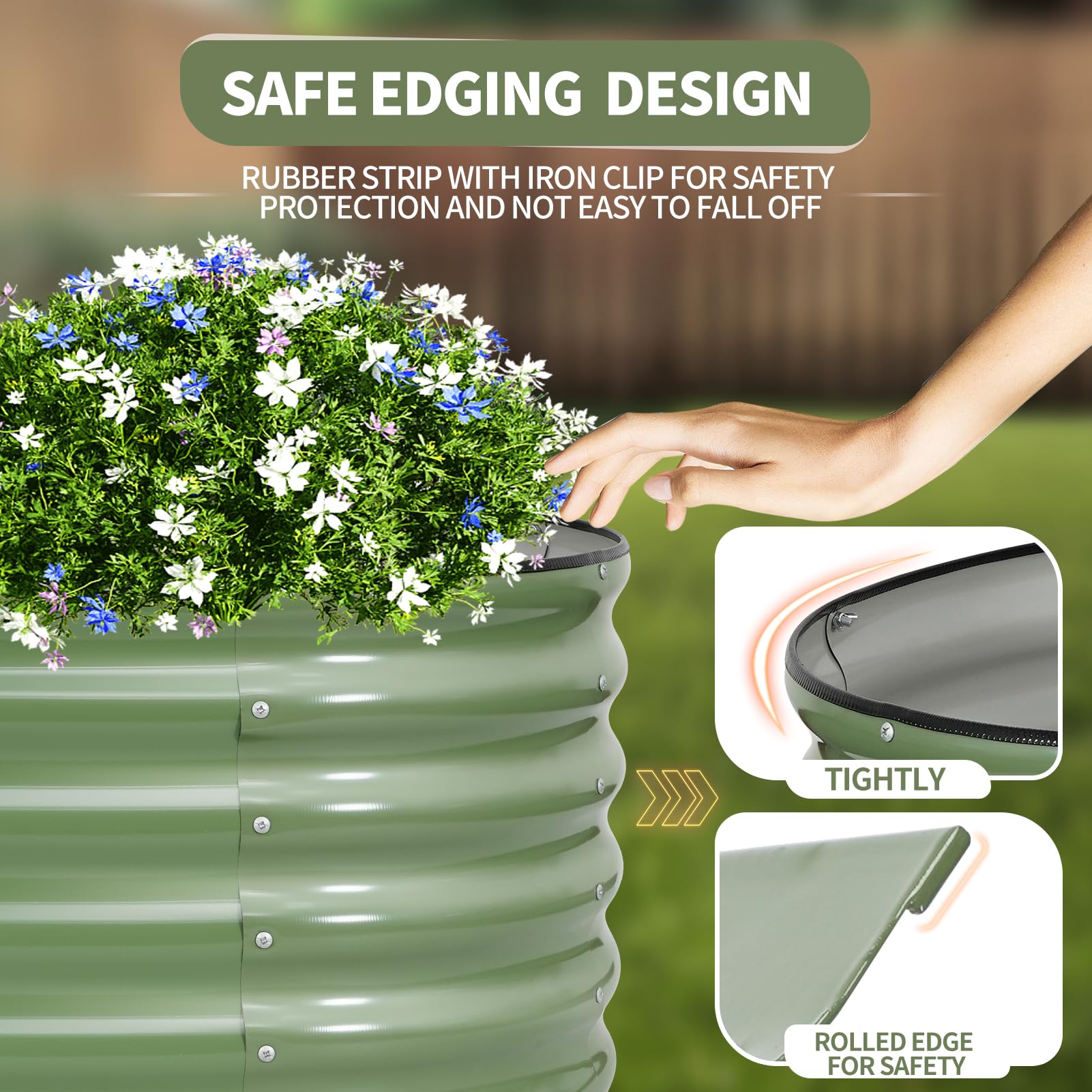 Permade close-up of folded edge with safe design protecting hands and pets