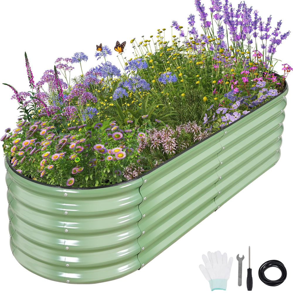 Permade frontal de la jardinera galvanizada mostrando diseño resistente