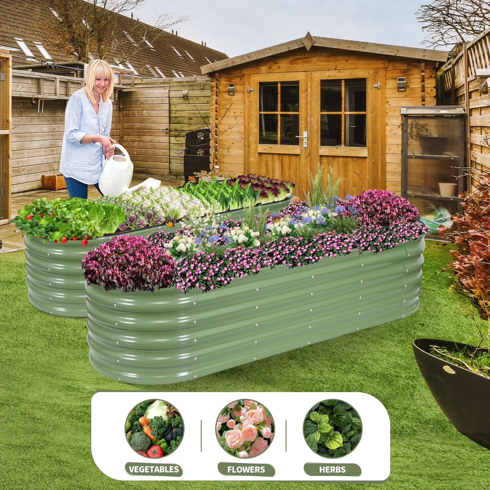 Permade two beds joined as a run showing expanded planting area and layout flexibility