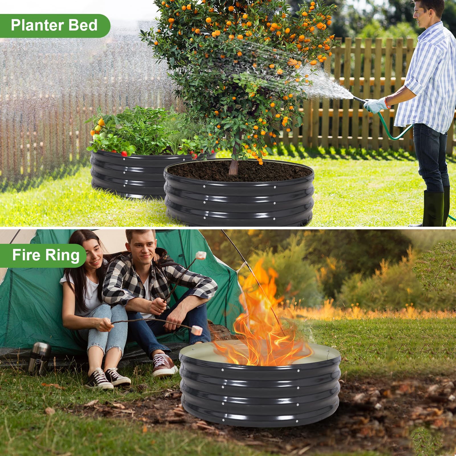 Permade planter in garden setting displaying compact planting capacity