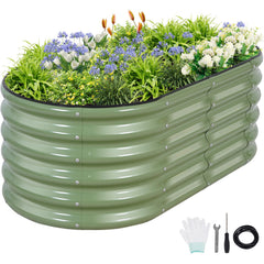 Permade front view of full assembled planter bed showing durable build and space