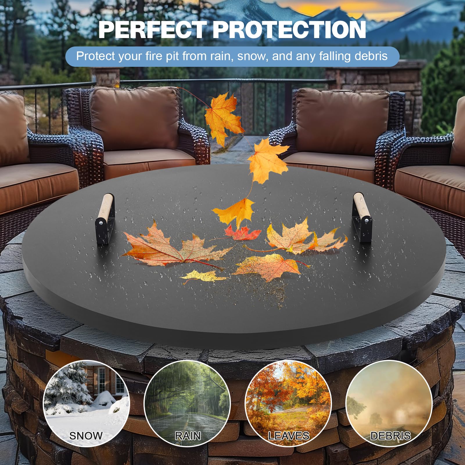 Permade lid beside chair size comparison showing coverage scale
