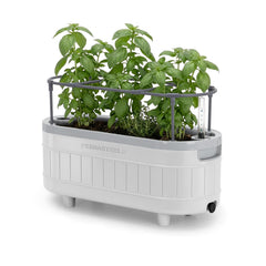 Permasteel front view planter showing clean white finish and space-saving design