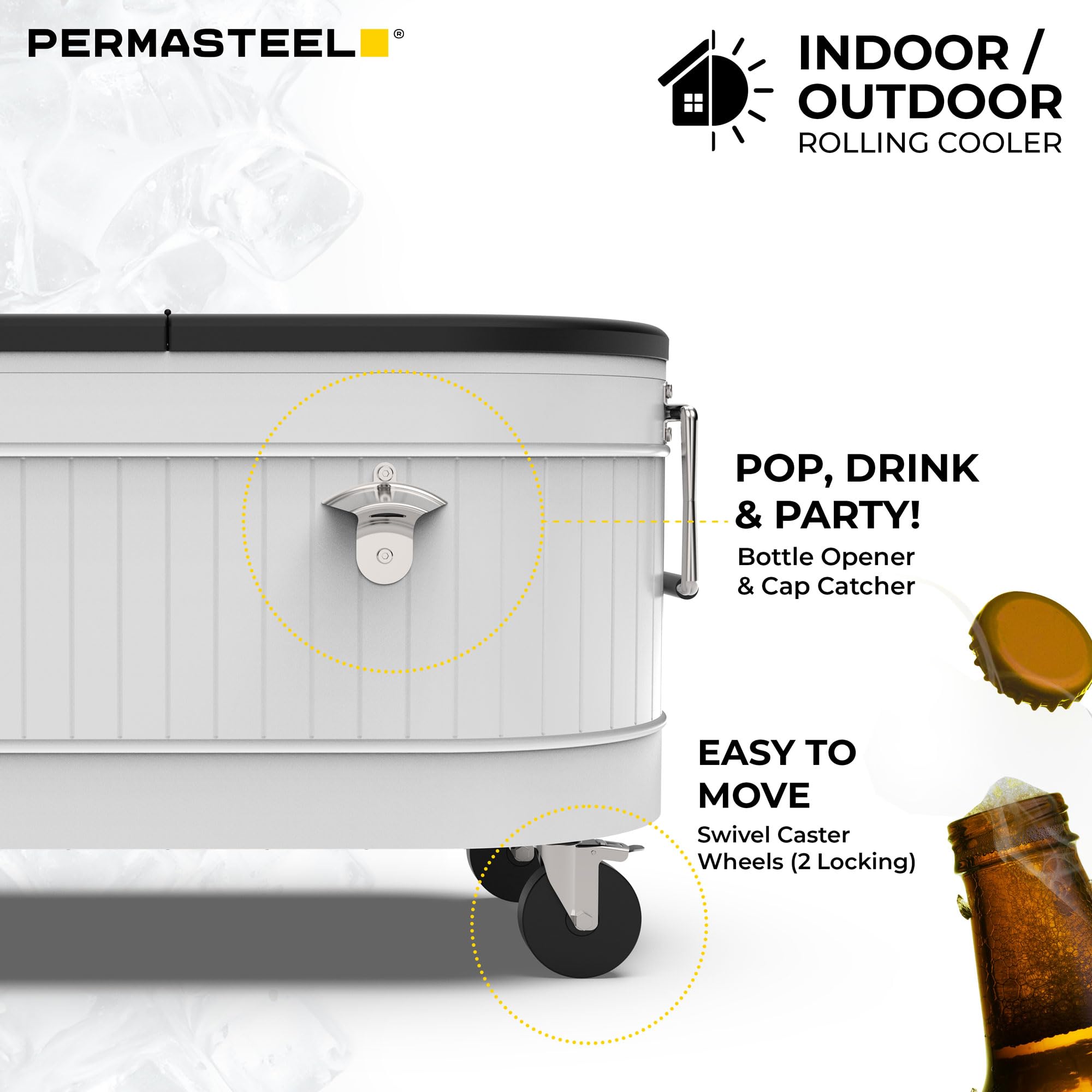 Permasteel caster wheels with locks for easy movement and secure placement
