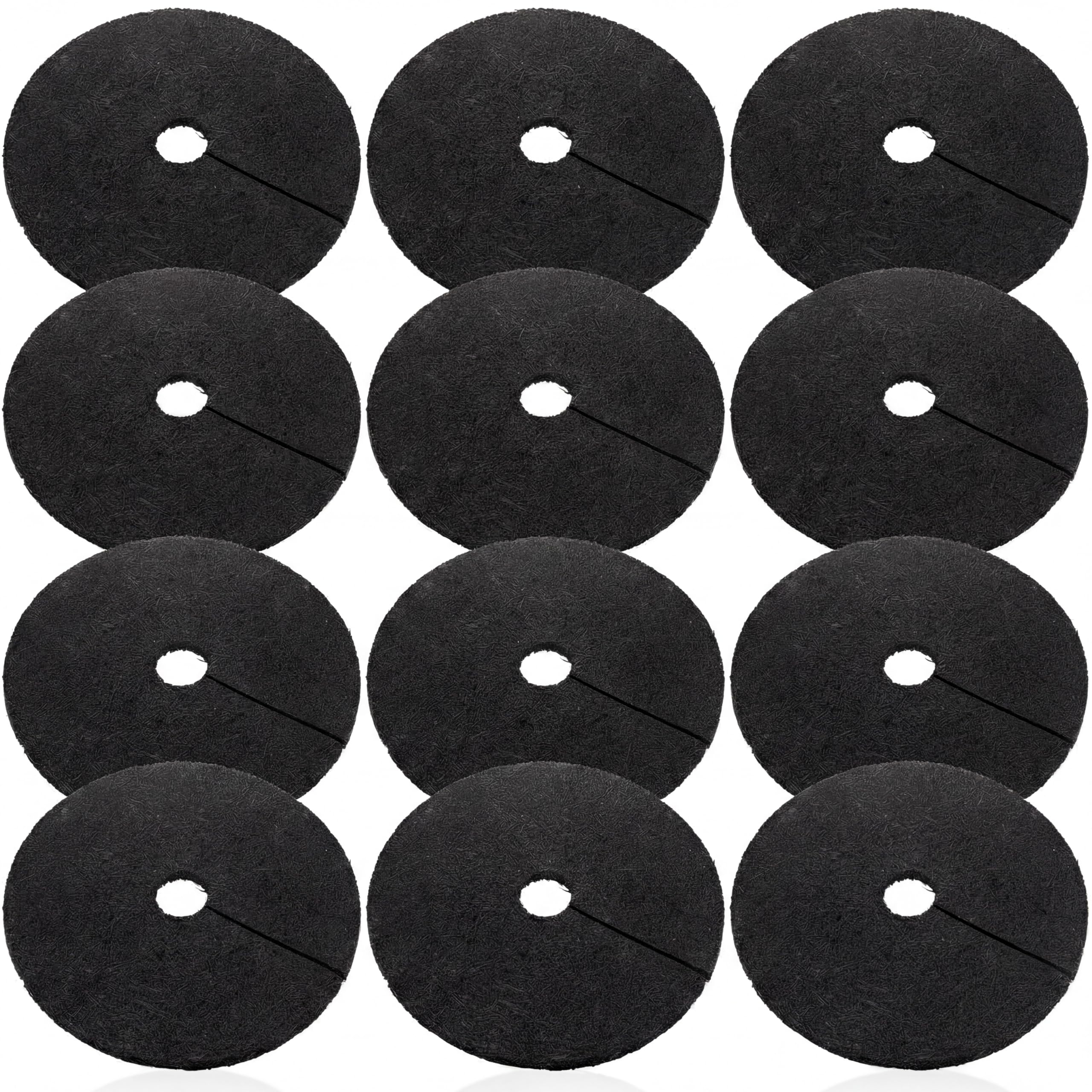 Peryiter front view of six rubber tree rings showing package quantity and rugged design benefit