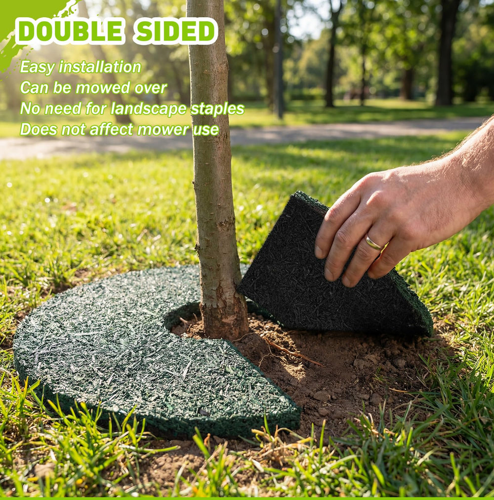 Peryiter installed around a small tree demonstrating weed suppression and neat base