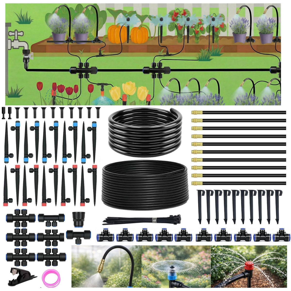 PESIODU kit front view showing all components for quick garden setup