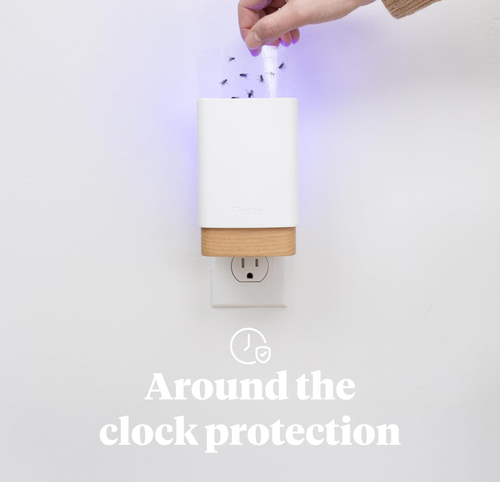 Pestie device placed on kitchen counter demonstrating discreet indoor pest control benefit