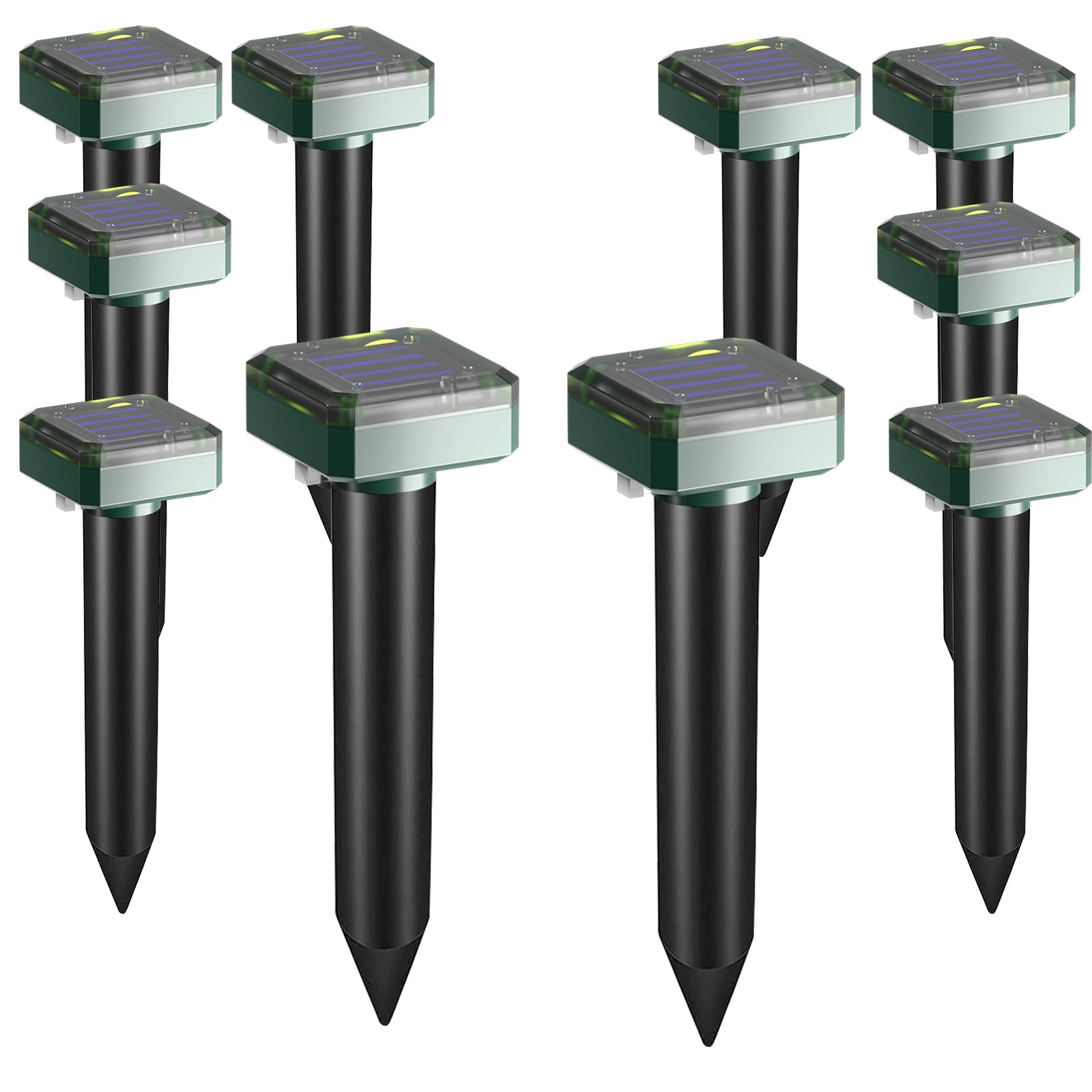 PestMentor front packaging showing ten solar repellent stakes and benefits