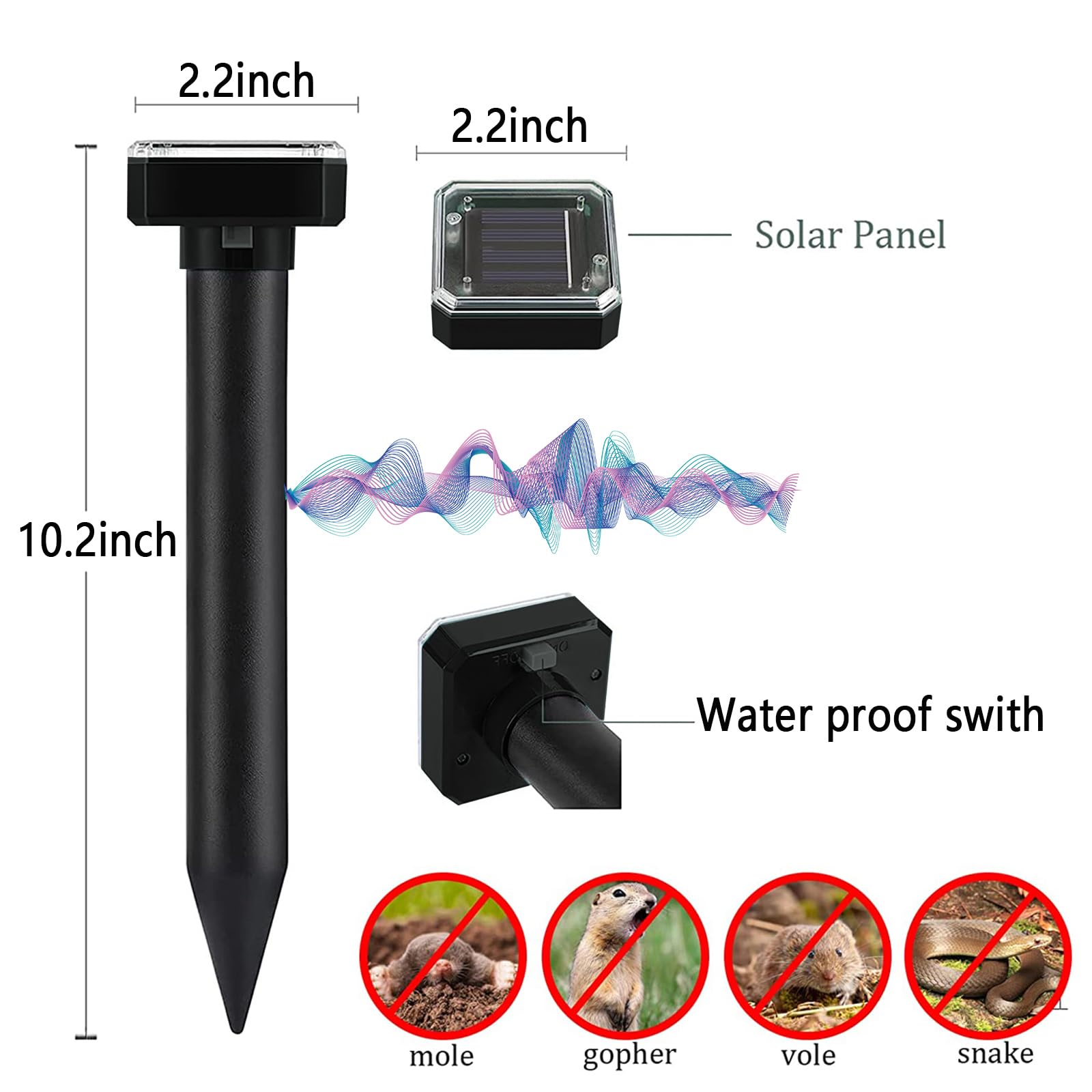 PestMentor inserted in soil illustrating correct installation and effective ground pulses