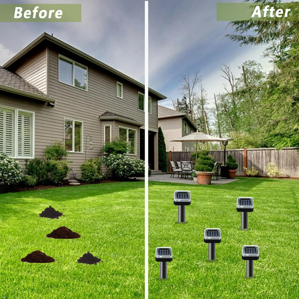 PestMentor placed in garden landscape demonstrating non-toxic pest protection