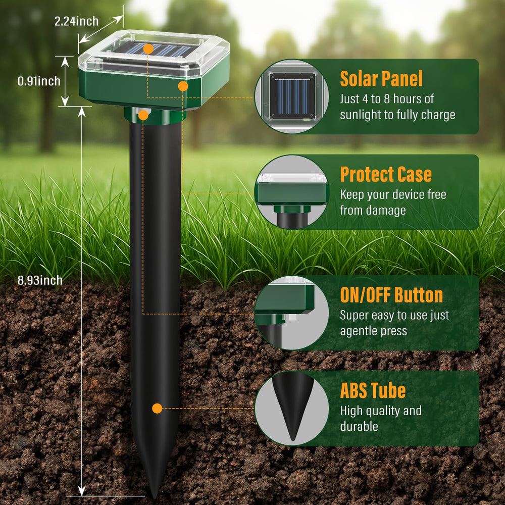 PestMentor illustration of pulses vibrating through soil to deter burrowing pests