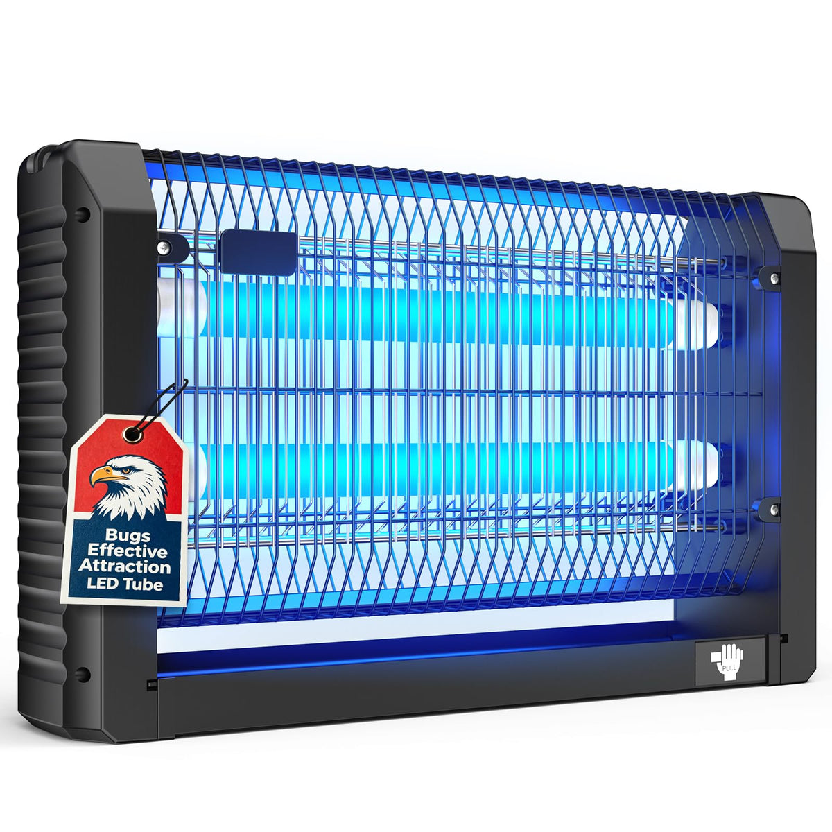 Pestrols front view wall-mounted showing sleek design and safe grill, improves room protection