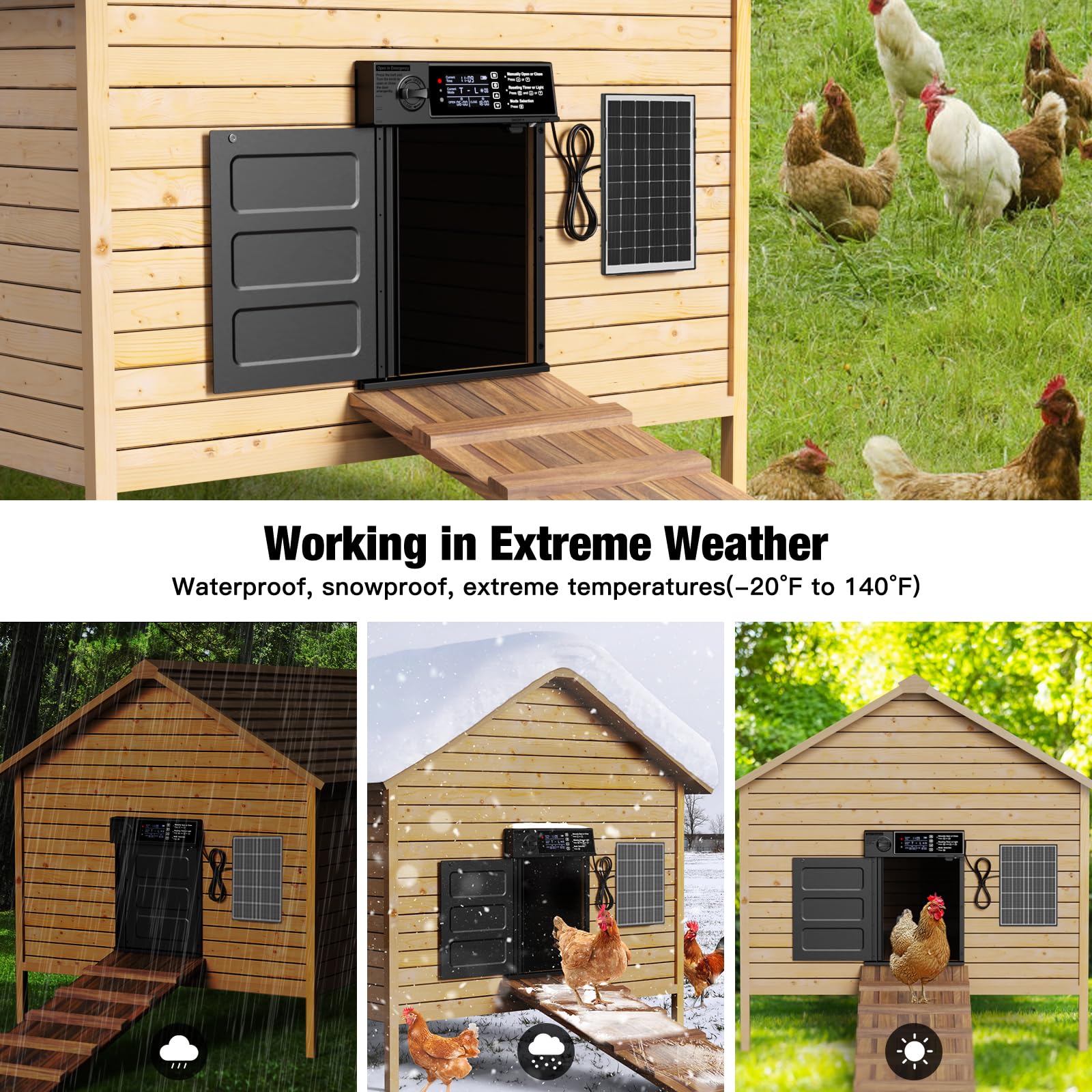 Pet Deluxe installed in a backyard coop demonstrating safer automated entry