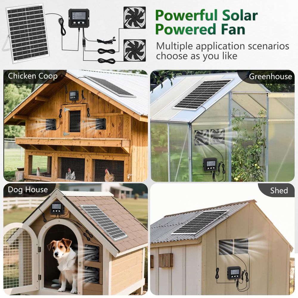 Pet Deluxe fan in a backyard coop with chickens, healthier air circulation
