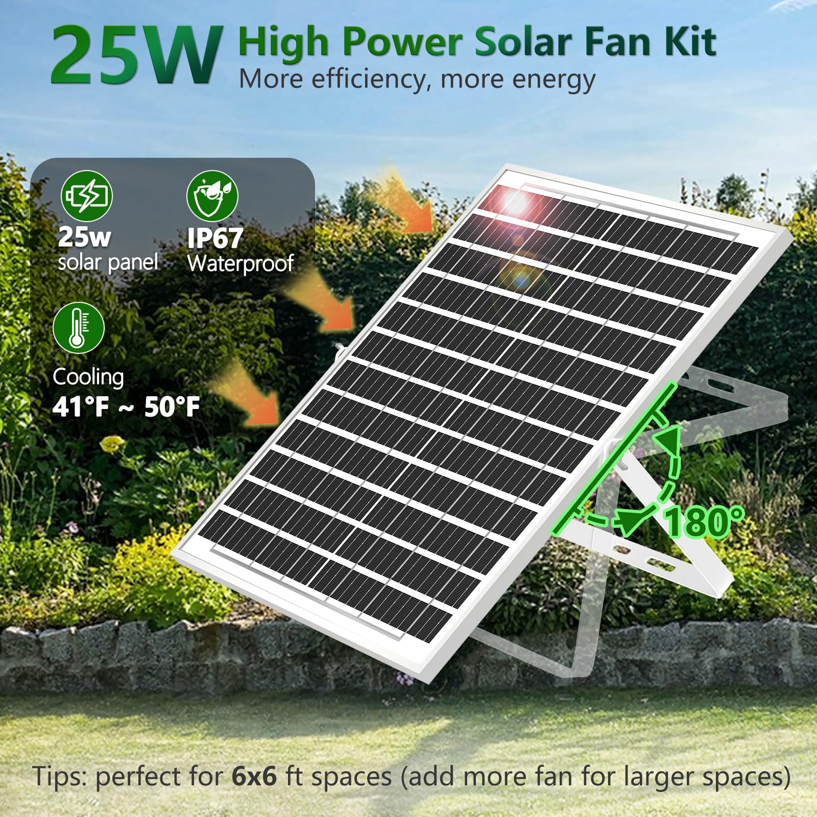 Pet Deluxe solar panel mounted on roof bracket, easy outdoor installation