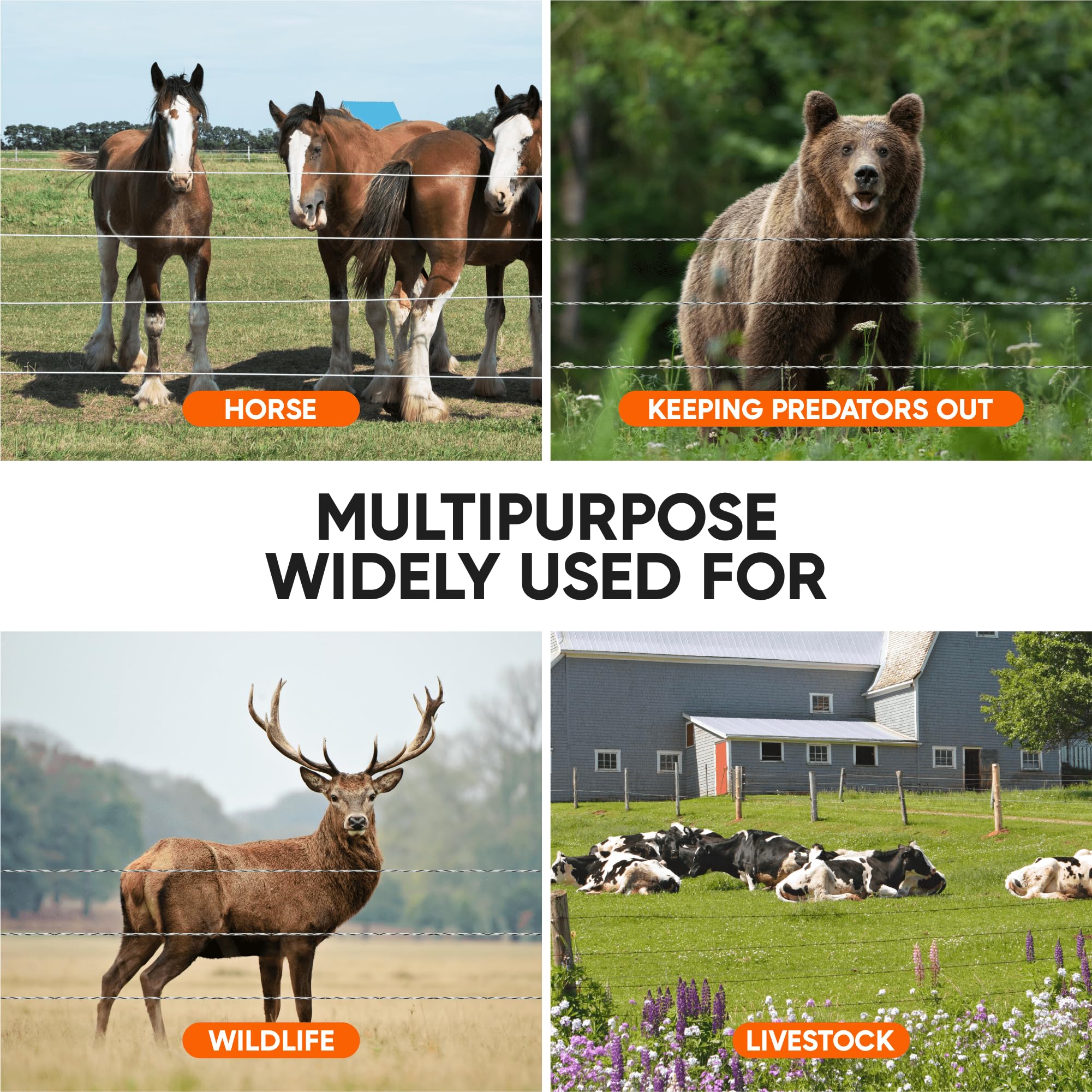 Pet & Livestock HQ installed on farm fence protecting livestock and reducing stray animals