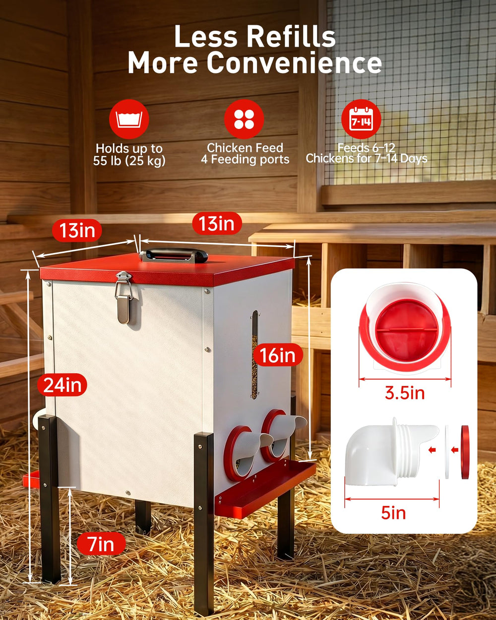 PETDOTT catch tray detail capturing spilled feed to reduce waste