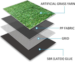 Petgrow close-up of synthetic grass fibers highlighting realistic texture