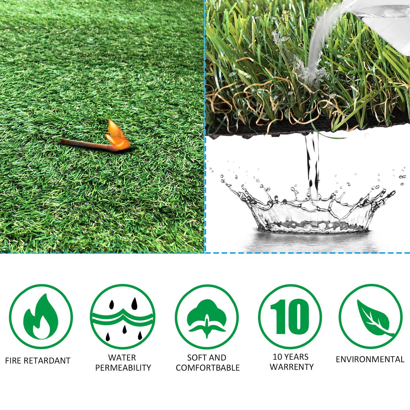 Petgrow close-up of four-tone grass texture highlighting soft realistic feel