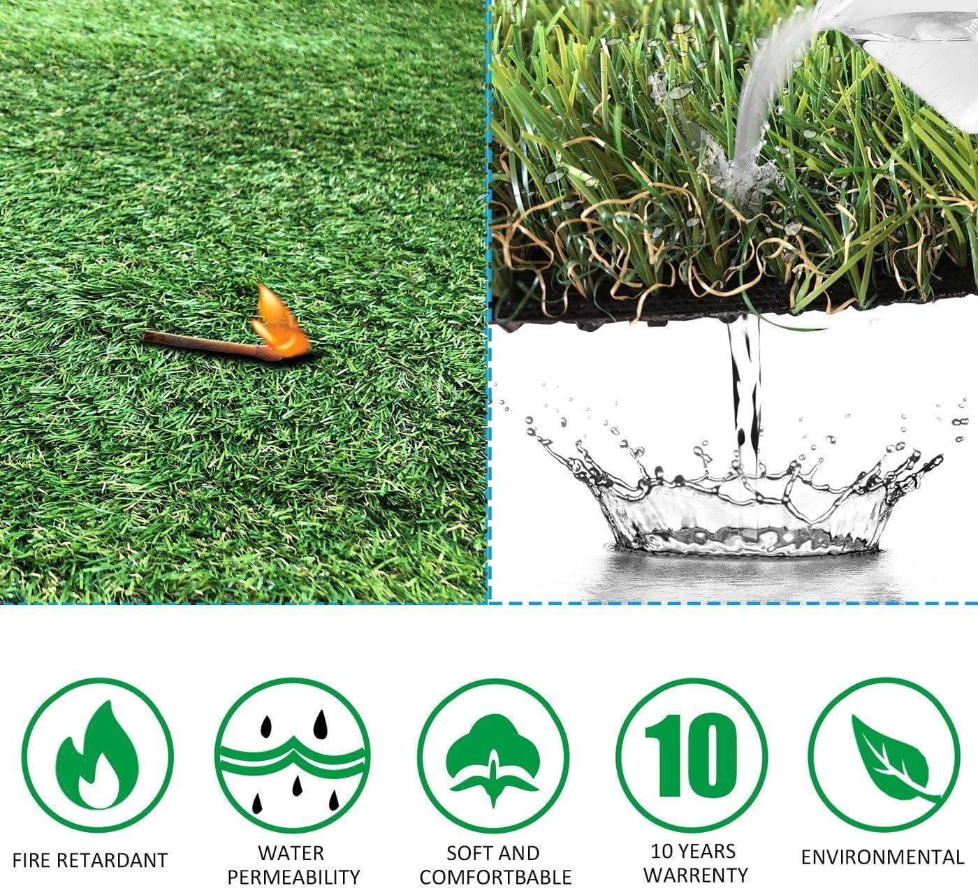 Petgrow rubber backing with drainage holes displaying fast water runoff benefit