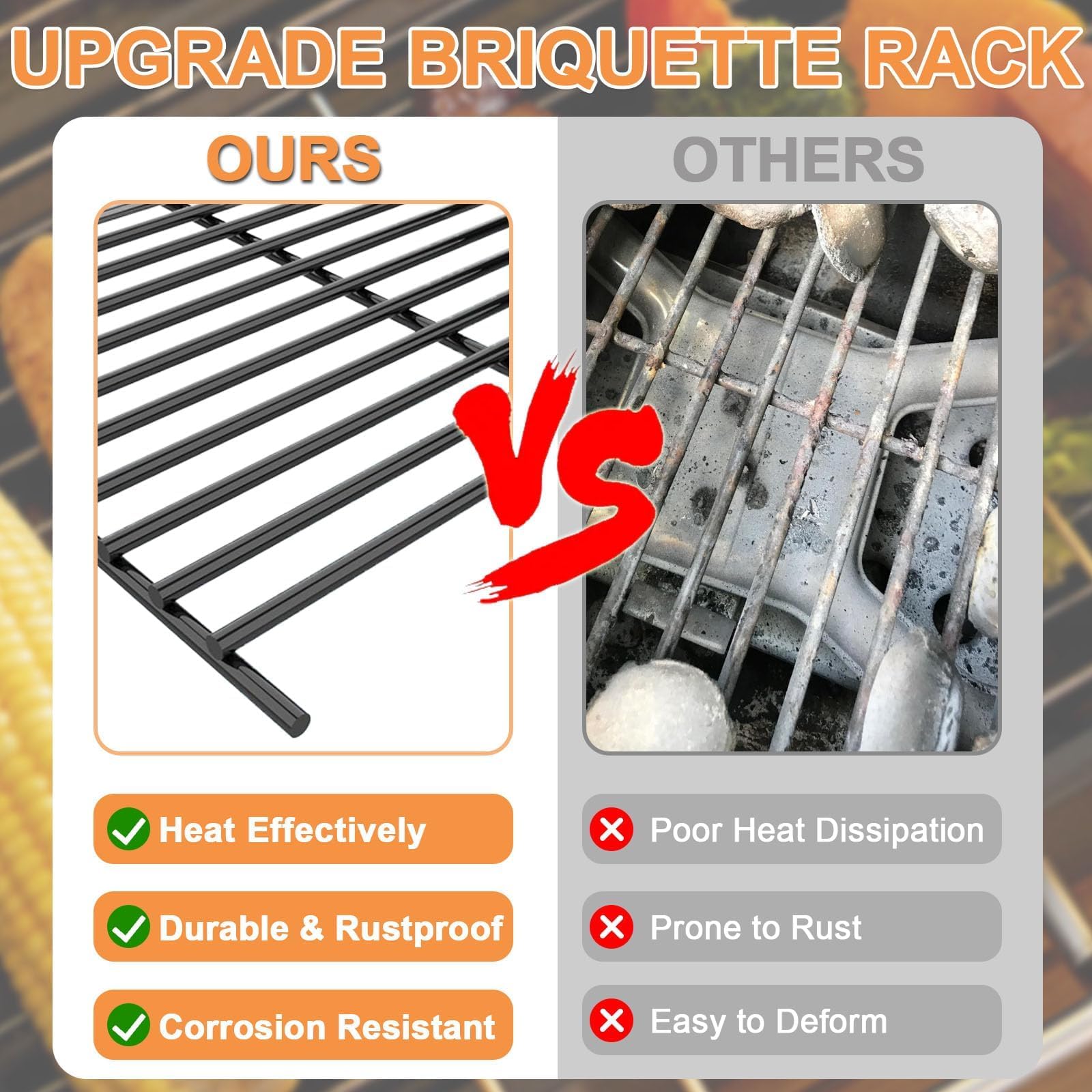 PETKAO rack installed in Broilmaster grill for restored heat distribution benefit