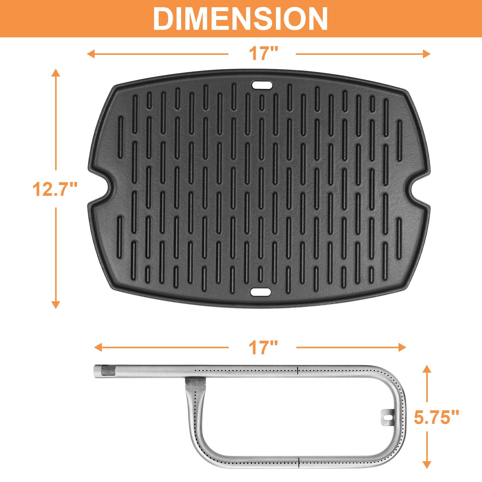 PETKAO stainless burner tube close-up showing fit and corrosion resistance benefit