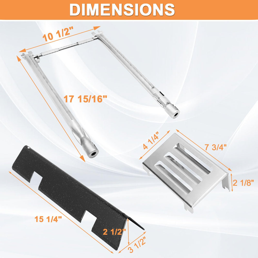 PETKAO stainless crossover burner end view ensuring even heat transfer