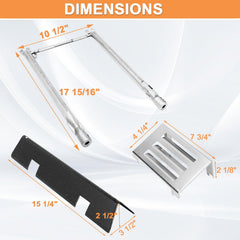 PETKAO stainless crossover burner end view ensuring even heat transfer