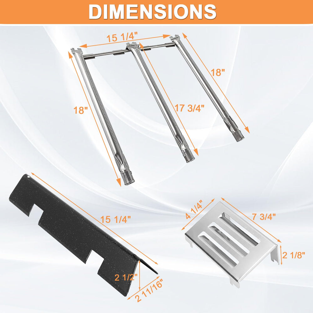 PETKAO crossover burner beside ruler demonstrating correct length fit
