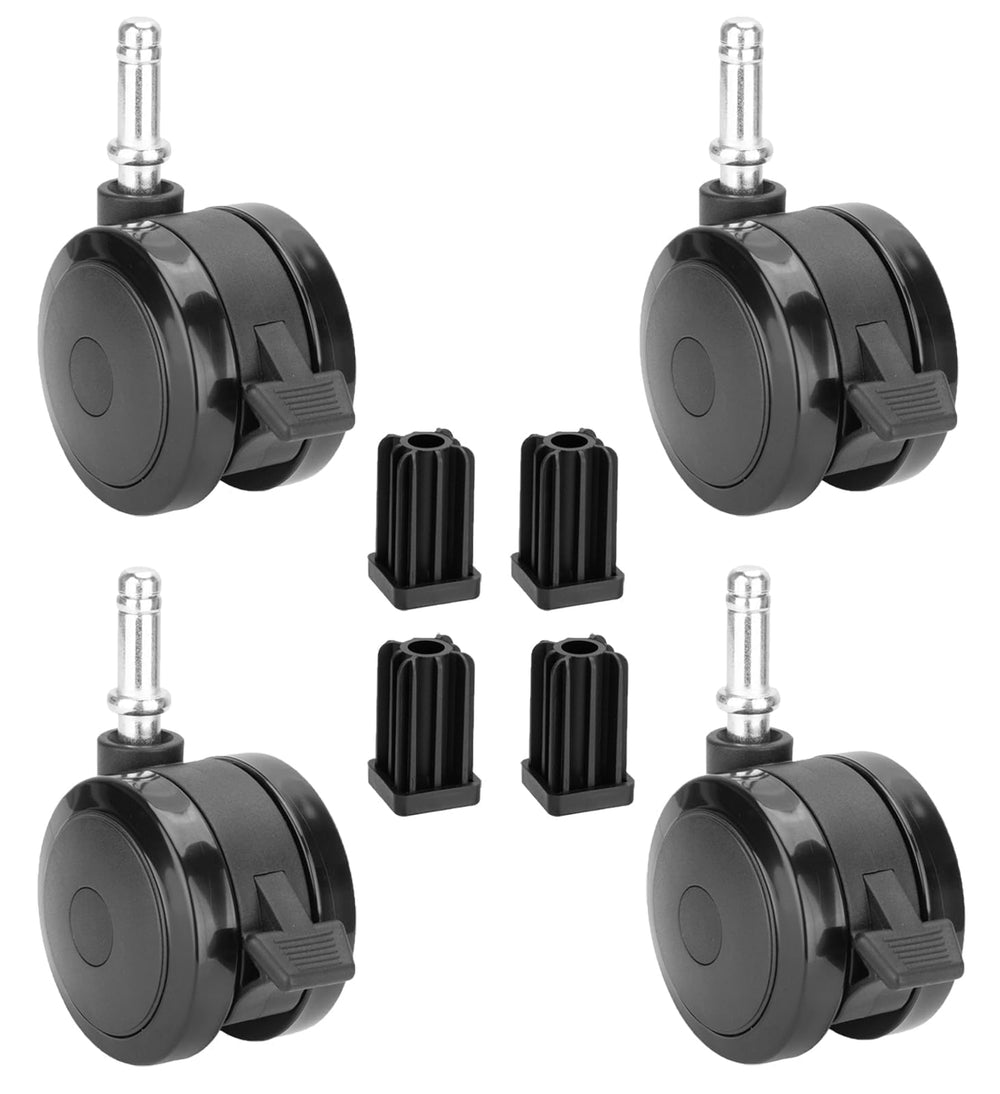 PETKAO four-pack laid out flat showing all included replacement casters
