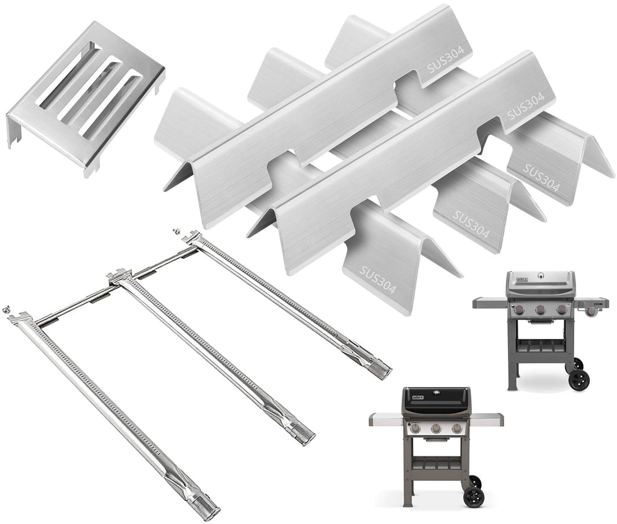 PETKAO front assembly showing complete burner kit and quick replacement benefit