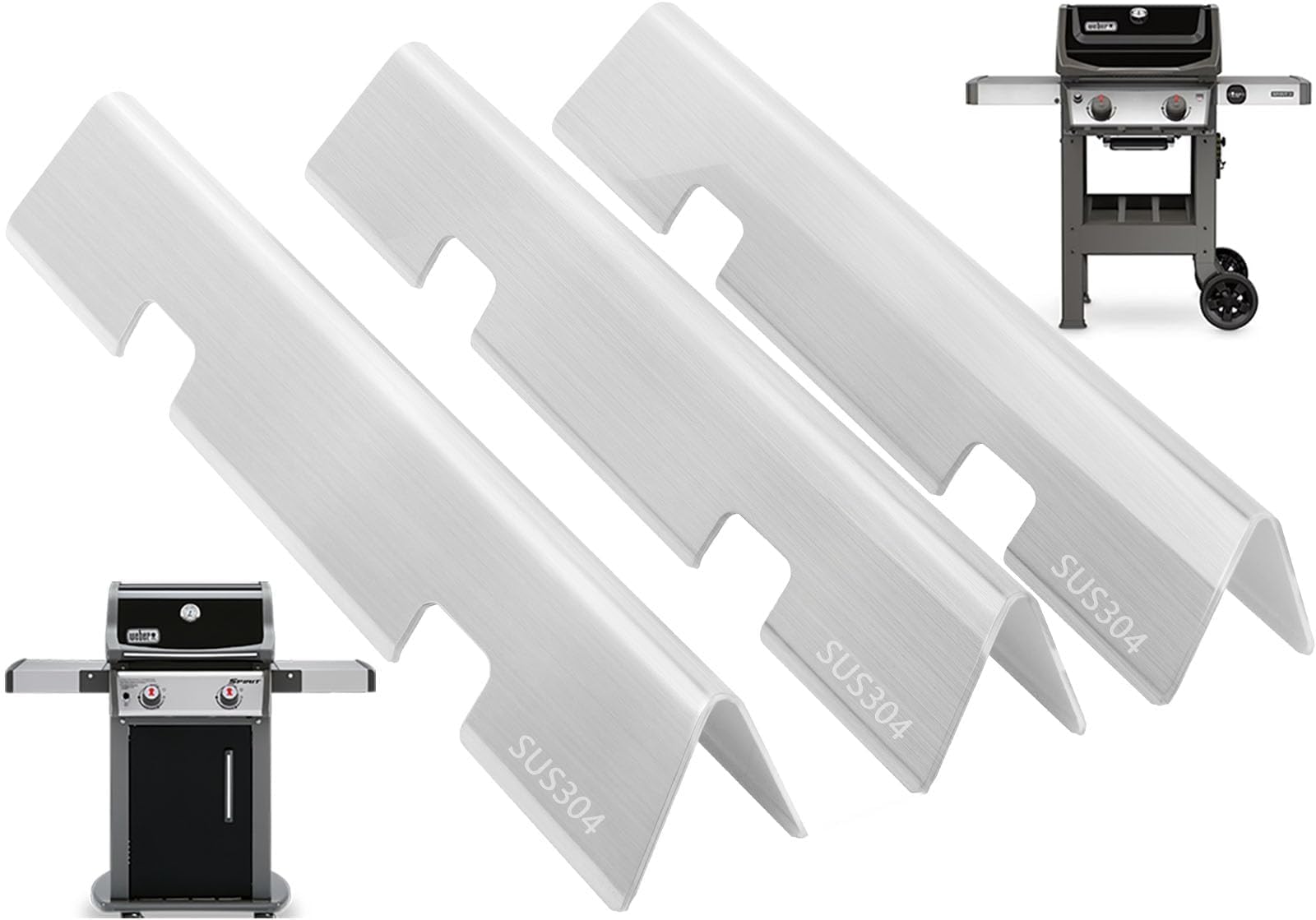 PETKAO front view of three flavorizer bars showing OEM fit and durability