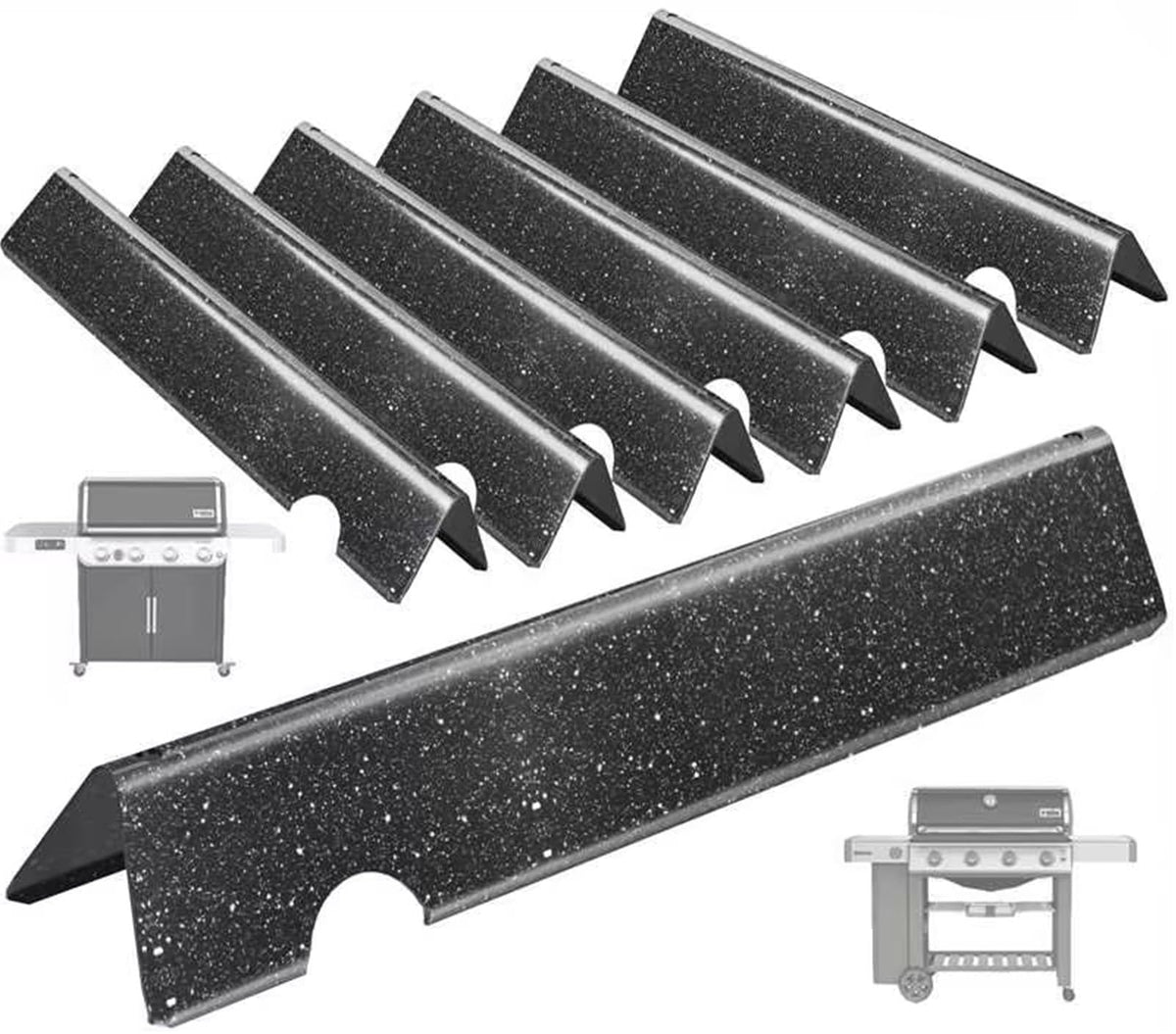 PETKAO front view of seven replacement flavorizer bars showing full set benefit