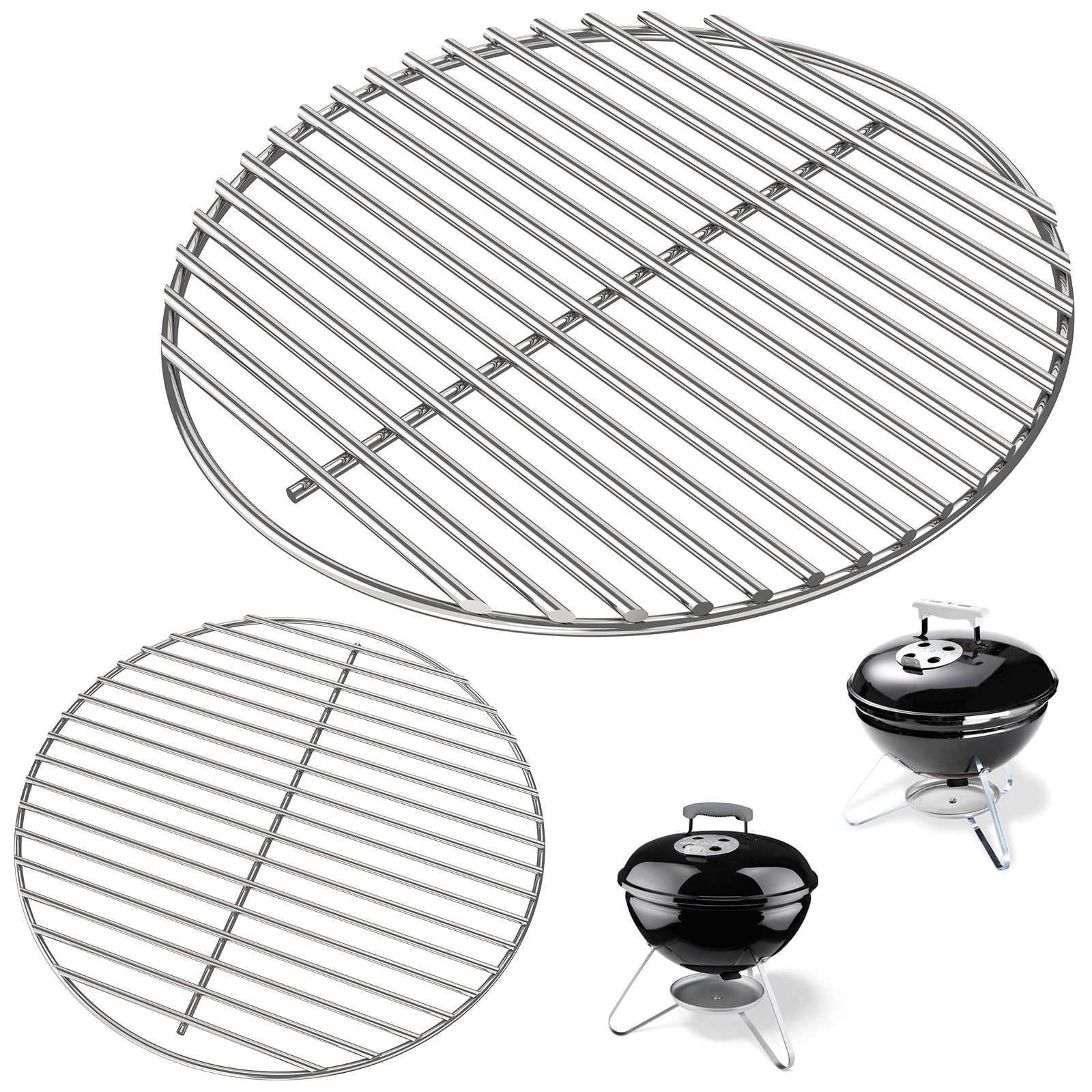 PETKAO front view of cooking and charcoal grates showing fit and finish benefit