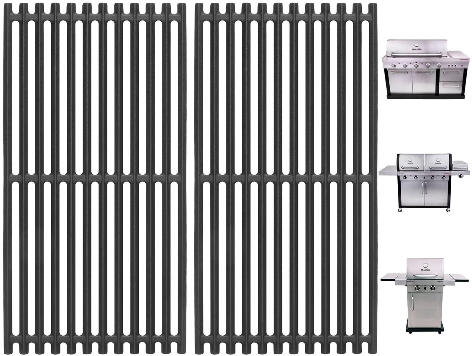 PETKAO front view of cast iron grates showing precise fit and durability
