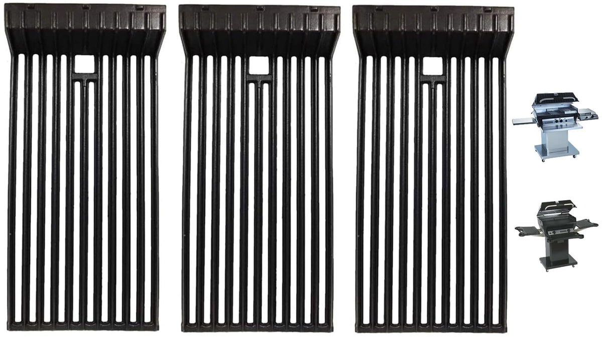 PETKAO front view of three cast iron grates showing full coverage benefit