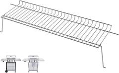 PETKAO front view of warming rack showing full stainless grate and added cooking area