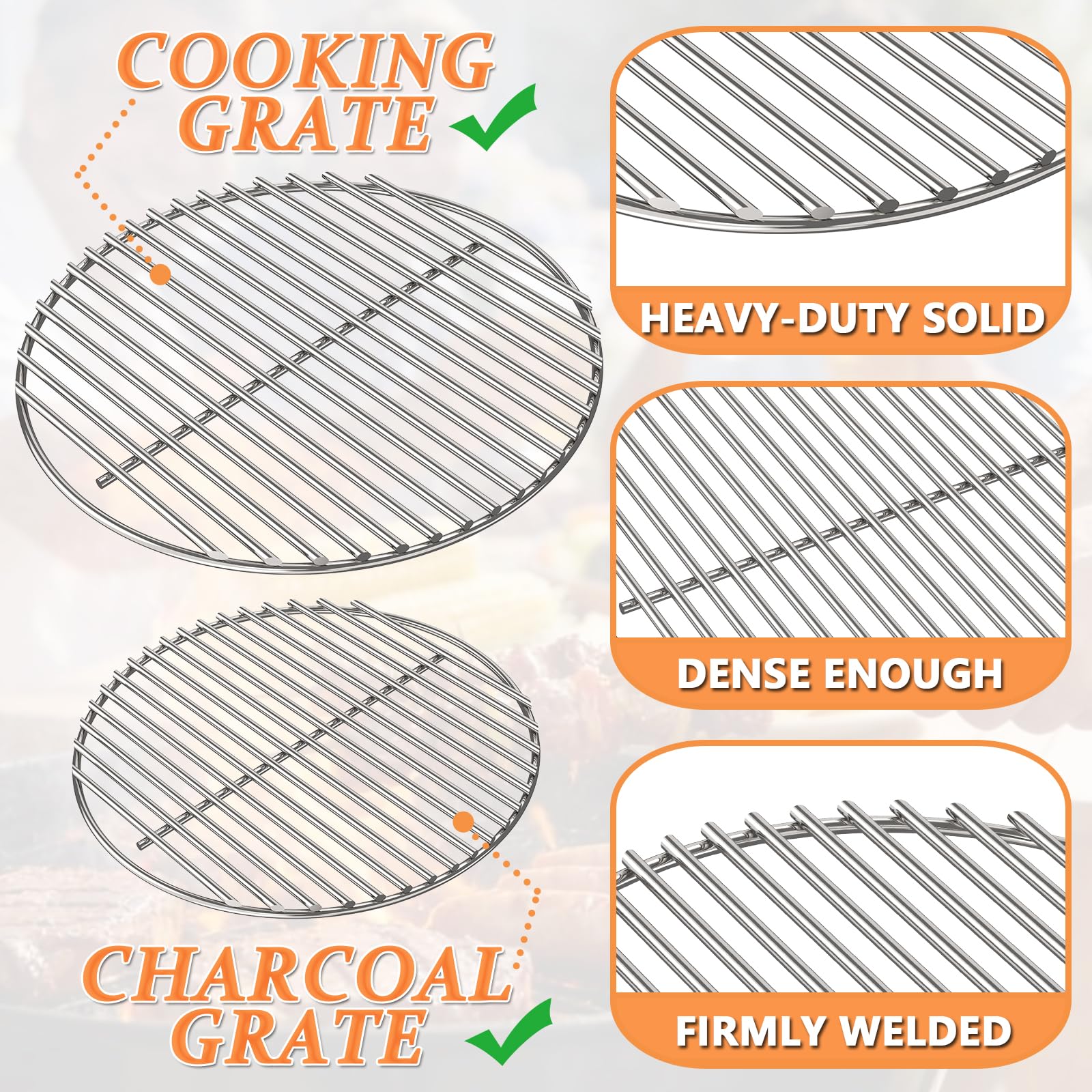 PETKAO grates installed in Weber Smokey Joe demonstrating secure fit benefit