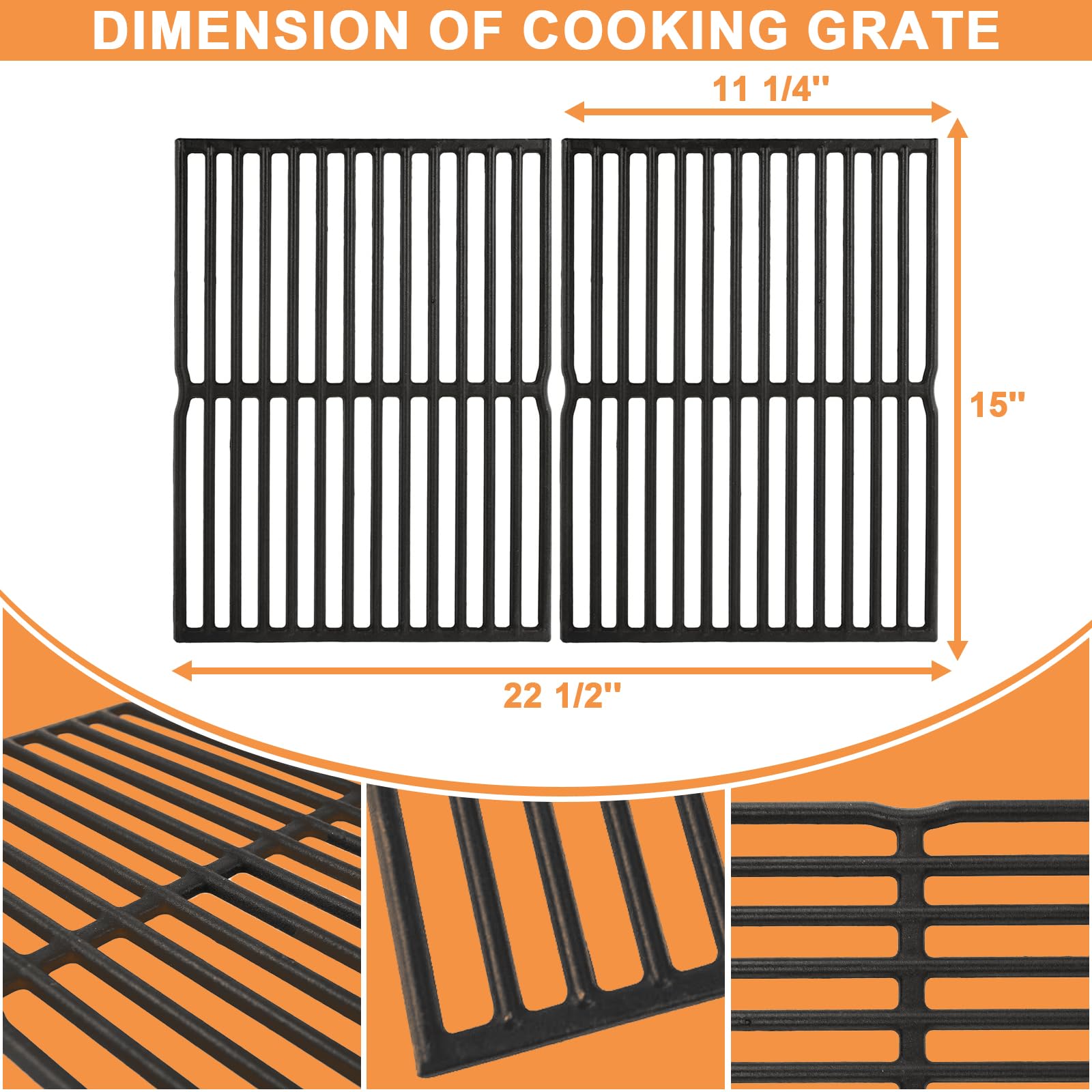 PETKAO grates installed in a Weber Spirit grill demonstrating correct fit and stability