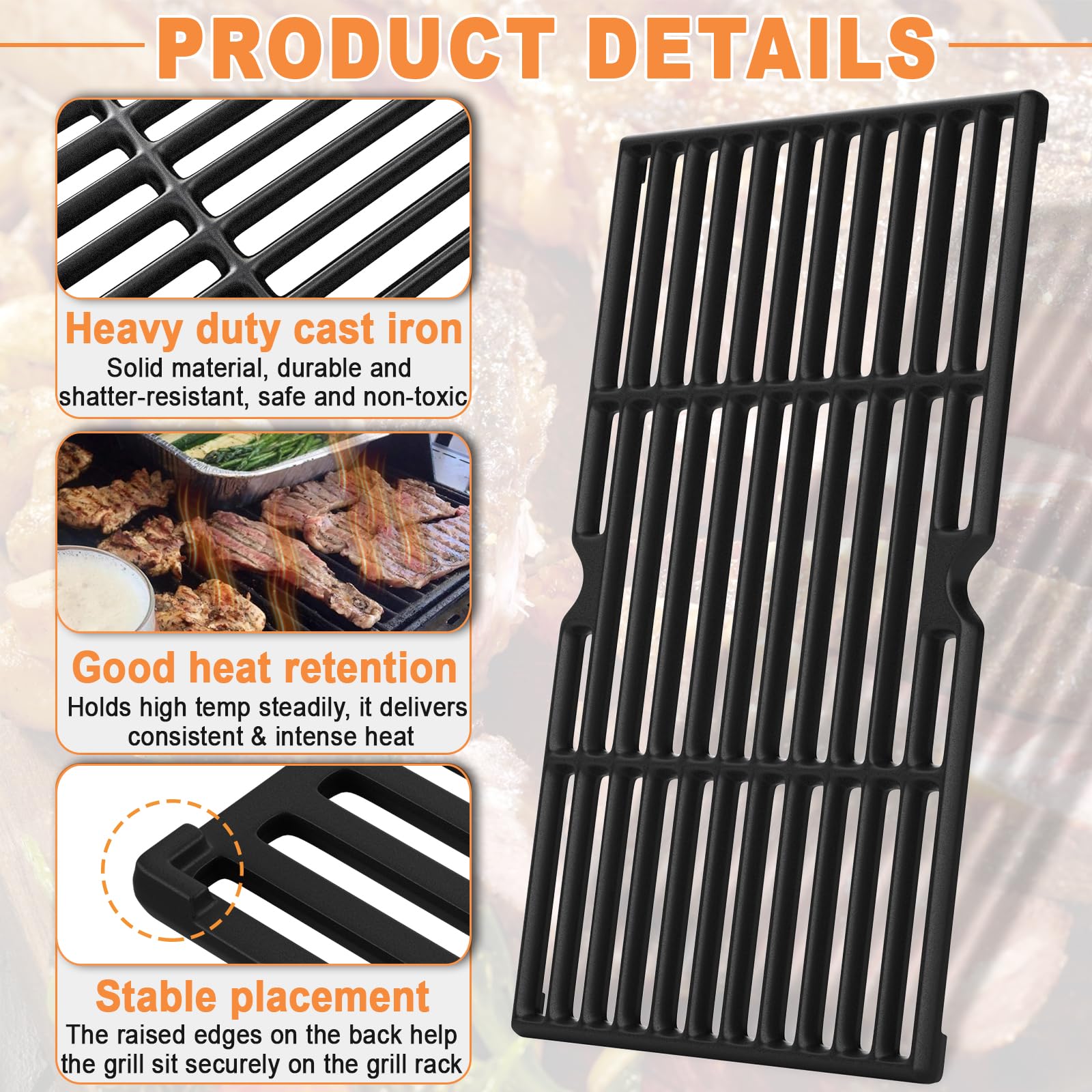 PETKAO grates next to ruler showing exact dimensions for correct fit